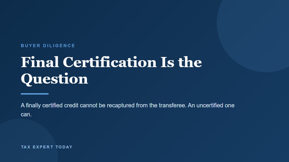 Final certification protects a Georgia film tax credit transferee from recapture